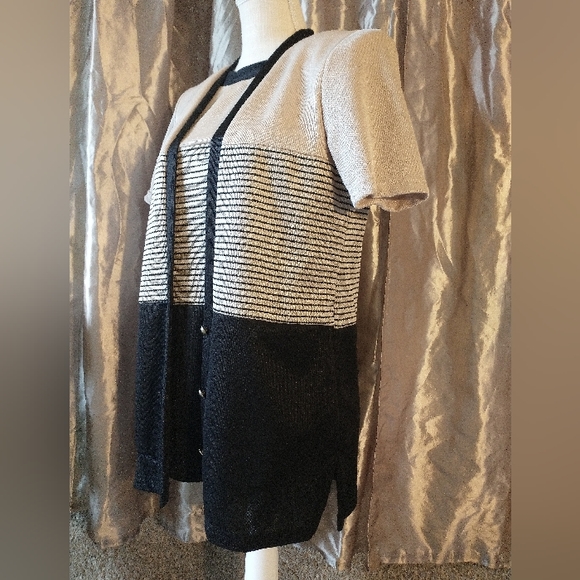 Alfred Dunner - Vintage Pants Suit - Short Sleeves & Blk Pants - 10 - Picture 5 of 12